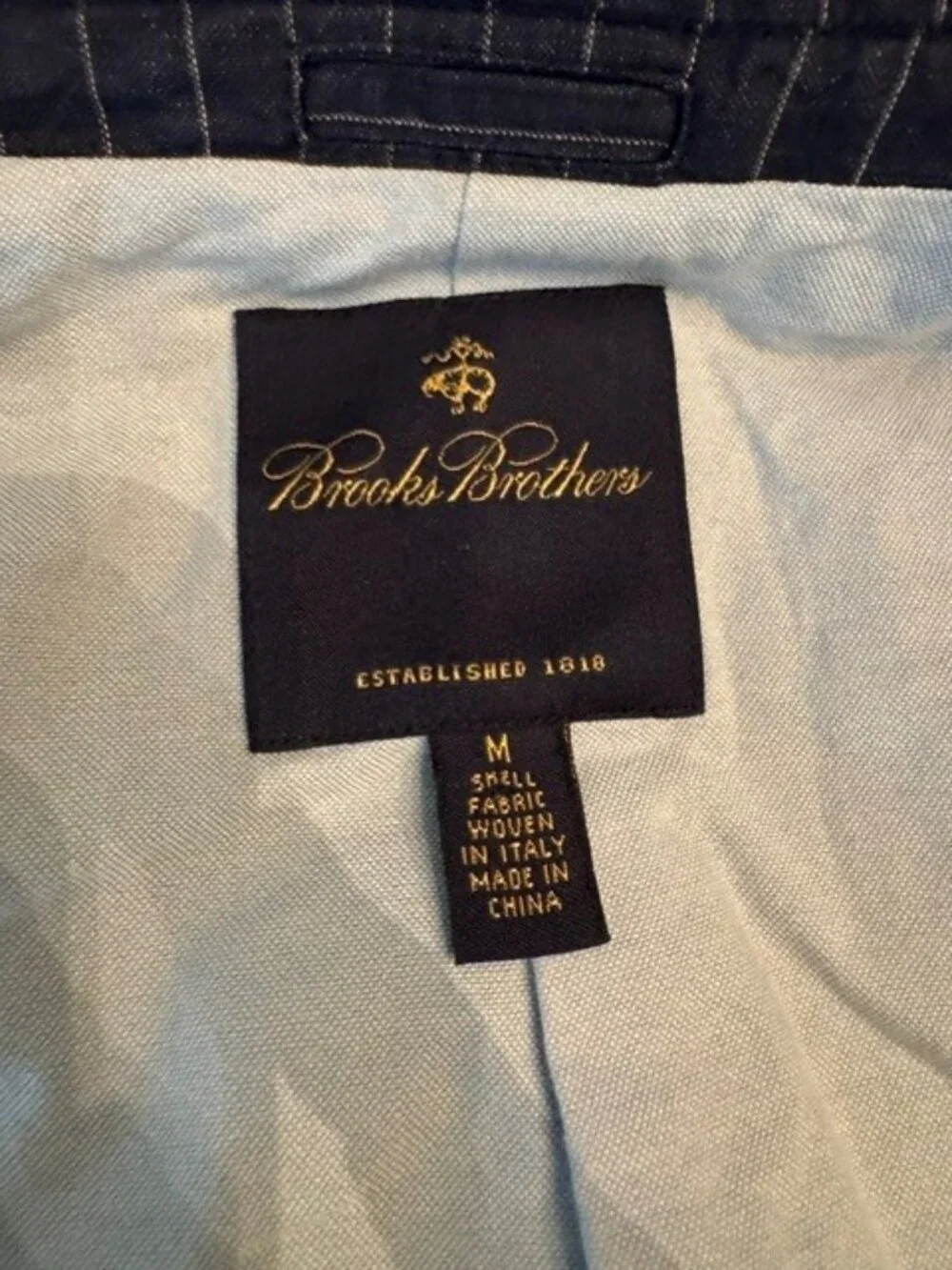 Brooks Brothers Mens Casual Blue Pinstripe Brooks Brothers Jacket - M